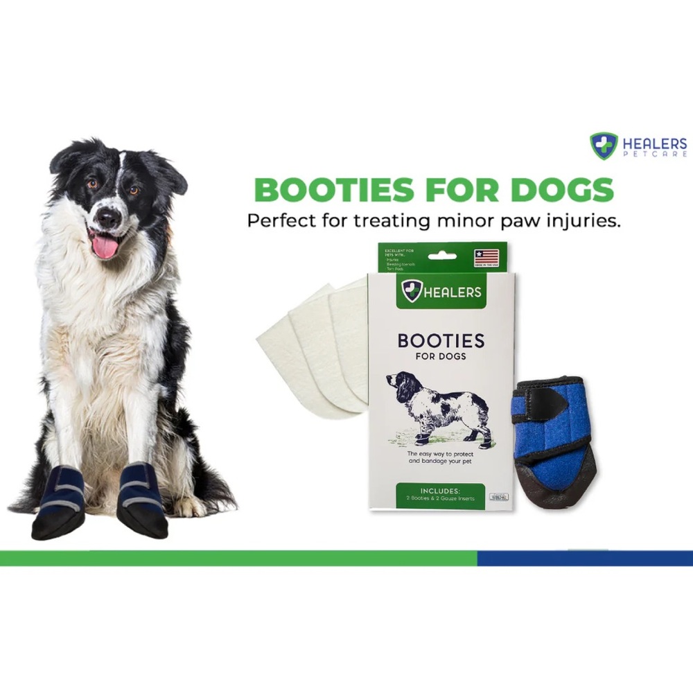 NEW Healers Petcare Medical Dog Bootie, Single Unit - Blue Size L
